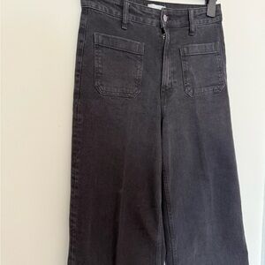 H&M Black High-Rise Wide Leg Jeans